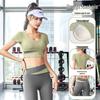 Women's Patchwork Color Block Fitness Set – Cropped Short Sleeve Top & High Waist Hip Lift Sports Pants for Spring/Summer Running & Workouts