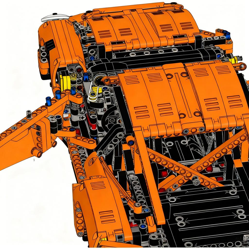 Orange Supercar 1:8 42056 Building Blocks 2704pcs Compatible with Legoed Christmas Gift for Adults Kids