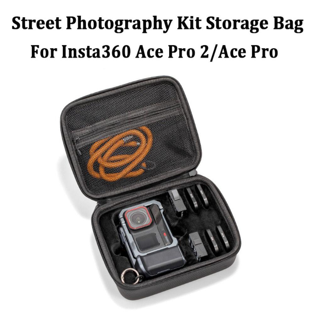 Tragbare Street Photography Kit Aufbewahrungstasche Stoßfeste Schutzhülle Xplorer Grip für Insta360 Ace Pro 2/Ace Pro