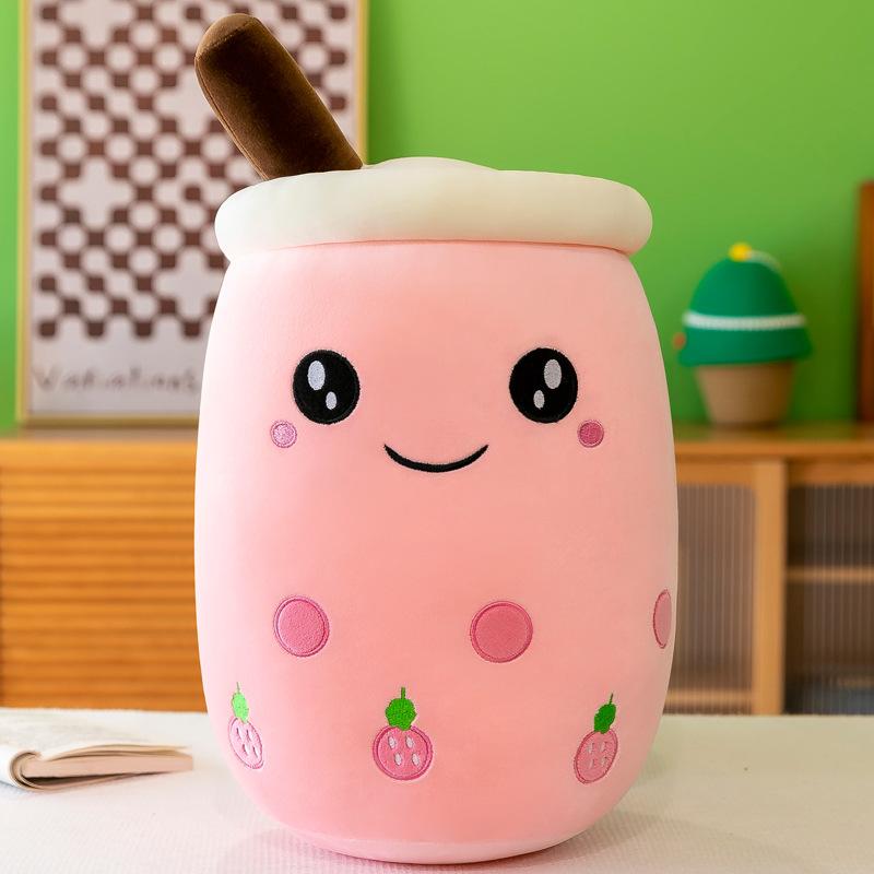 22-70cm Giant Size Bubble Tea Plushies Squishy Milk Tea Boba Pillow Peluche Ice Cream Fruits Juice Drink Bottle Prop Decor Gift