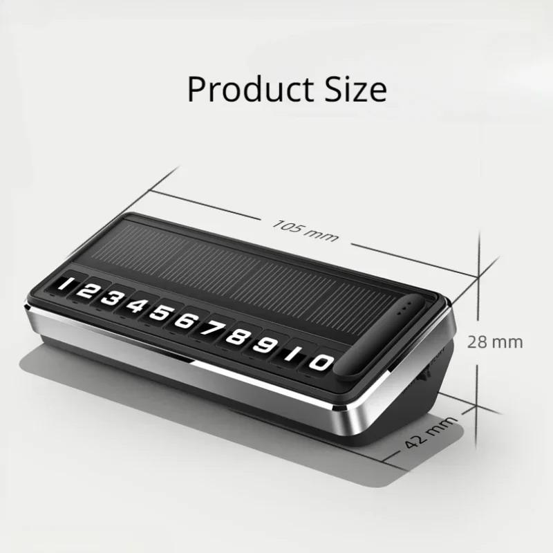 Solar Powered Led Temporary Parking Card, Multi-Number Hidden Plate, Car Parking Stop Gadget