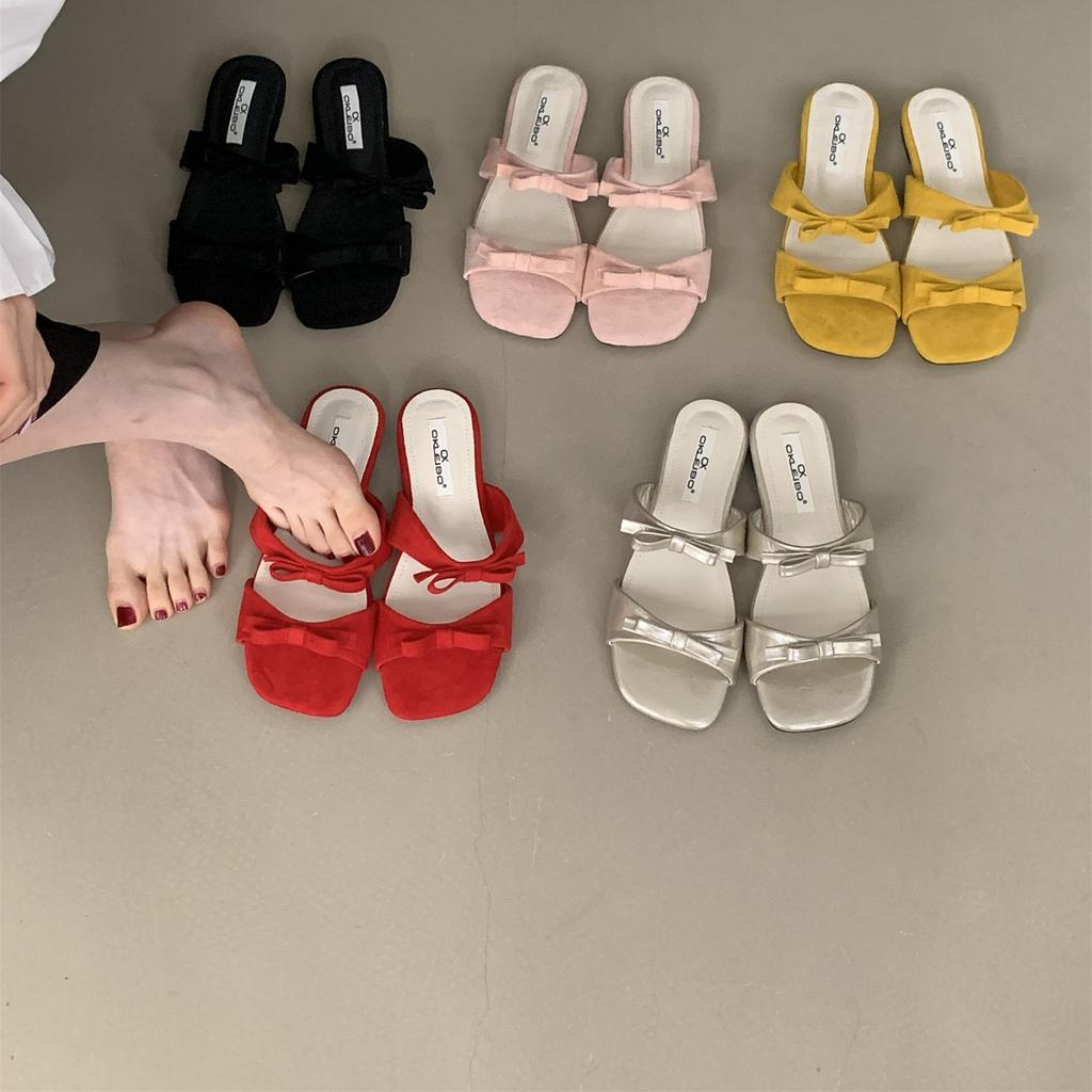 Fashion Butterfly-Knot Slippers Casual Flat Shoes Female Slides Summer Clogs Woman Rubber Flip Flops Luxury Beach Hawaiian  Butterfly-Kn