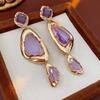 Vintage Irregular Earrings for Women Silver Needle Oval Tassel Drop Earring Light Luxury High-end Retro Jewelry Gifts