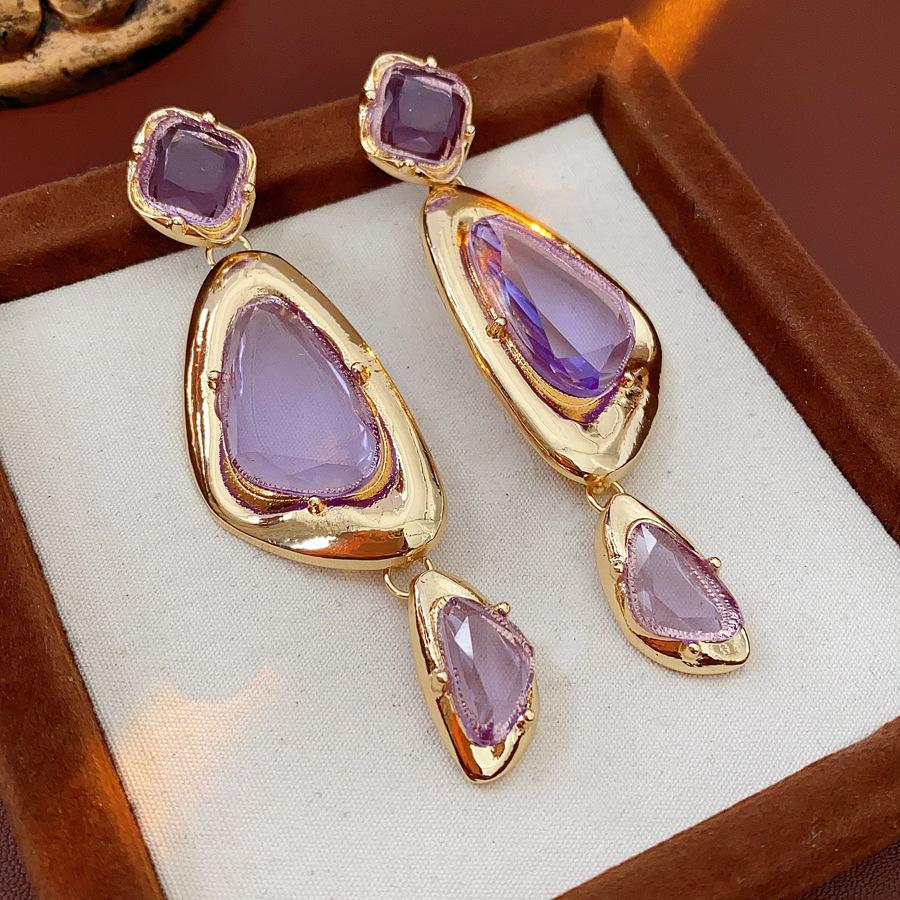 Vintage Irregular Earrings for Women Silver Needle Oval Tassel Drop Earring Light Luxury High-end Retro Jewelry Gifts