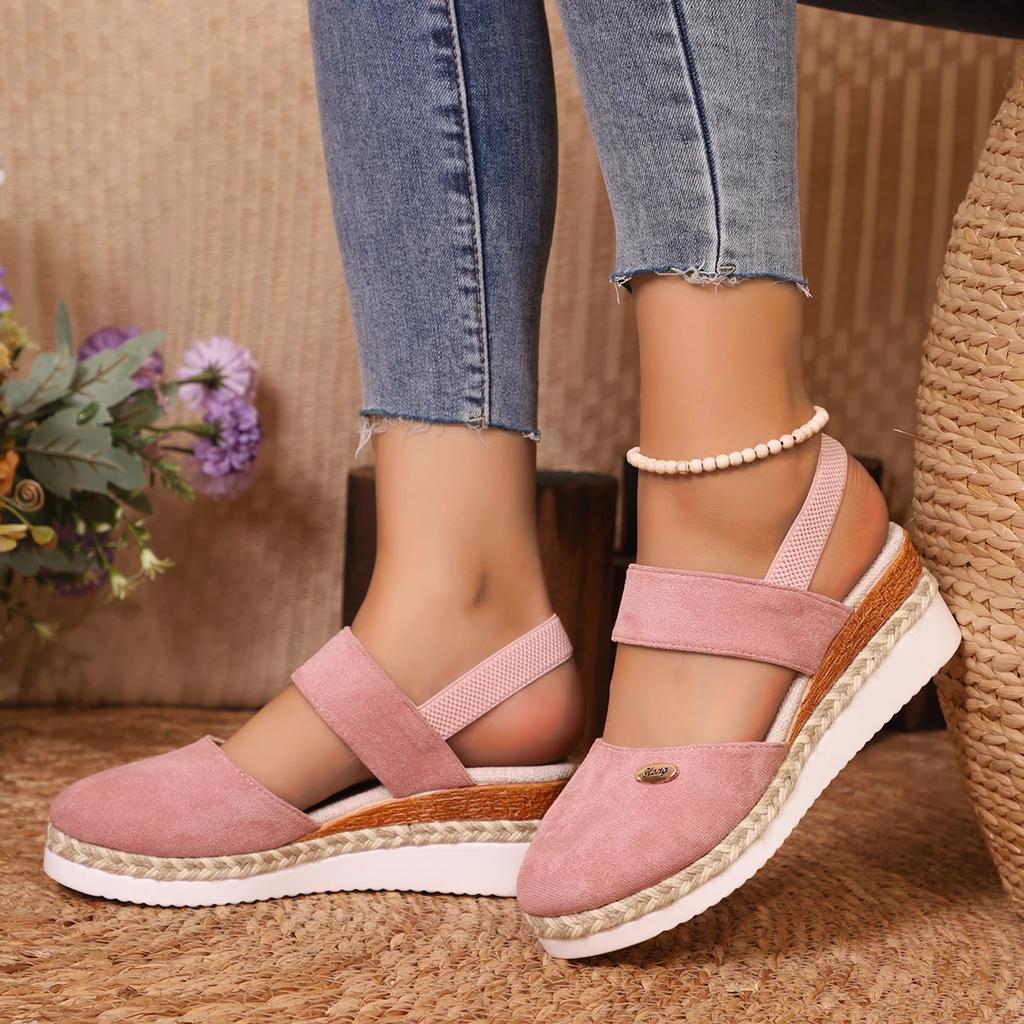 Women Closed Toe Wedge Sandals Women Summer Buckle Strap Gladiator Shoes Woman Fashion Espadrilles Platform Sandalias Mujer