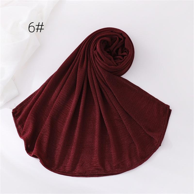 18Color New Ramadan Women's Breathable Wrinkled Solid Color Scarf Muslim Hijabs Soft Shawl Wrap Lady 70*170cm