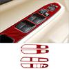 4Pcs For Subaru Forester Red Carbon Fiber Interior Door Control Cover Trim