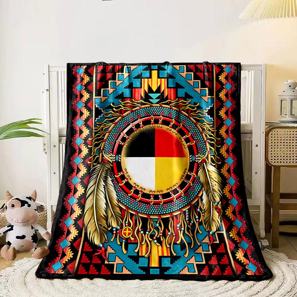 Traumfänger-Musterdecke im Native American Stil Schlafzimmerdecke für Wohnzimmer Sofa Mittagspause Weiche Decke für Festival eines Freundes Geschenk