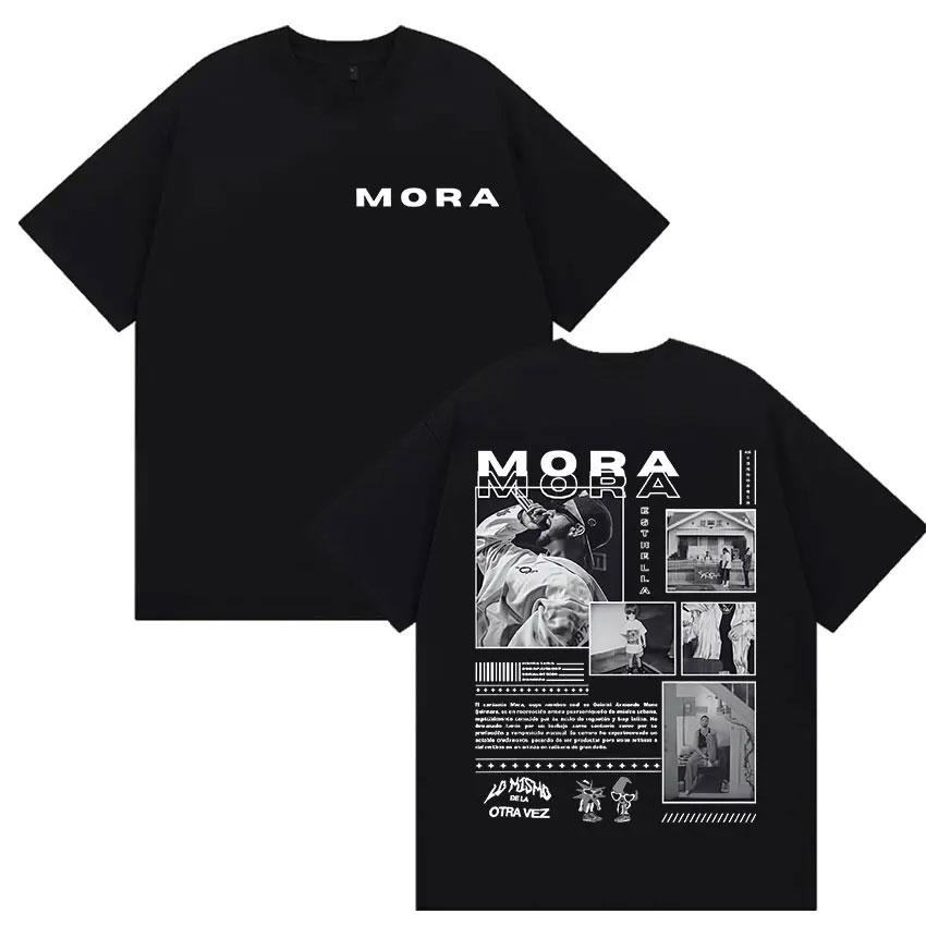 Rapper MORA Tour 2025 Merch Tričko Pánské Dámské Vintage Vysoce Kvalitní Módní Trička Hip Hopové Oblečení Oversized Bavlněné Tričko