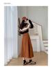 Women's High Waist Corduroy A-Line Mid-Length Skirt for Autumn/Winter