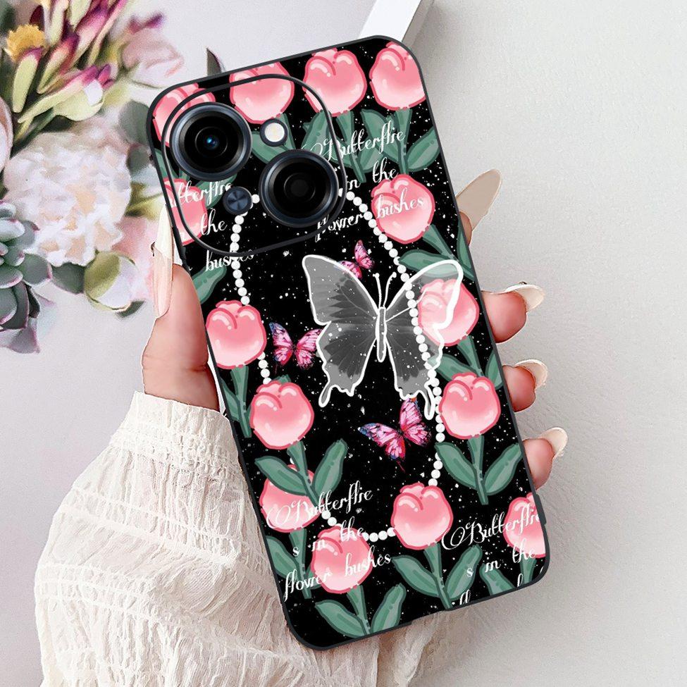 6.67'' For Tecno Spark Go 1 Case Pop 9 Cover Cute Cat Cartoon Fashion Butterfly Boy Girl Back Cover For Tecno Pop 9 Phone Case