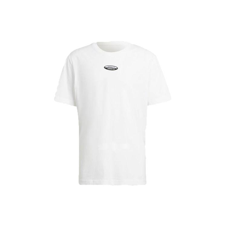 adidas Originals T Shirts Men's White Crew Neck Moderate Straight Fit HC2776