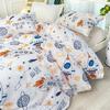 Fashionable Fresh Cute Cartoon Rocket Spacecraft Print Quilt Cover Home Three-Piece Set Comforter Bedding Collection