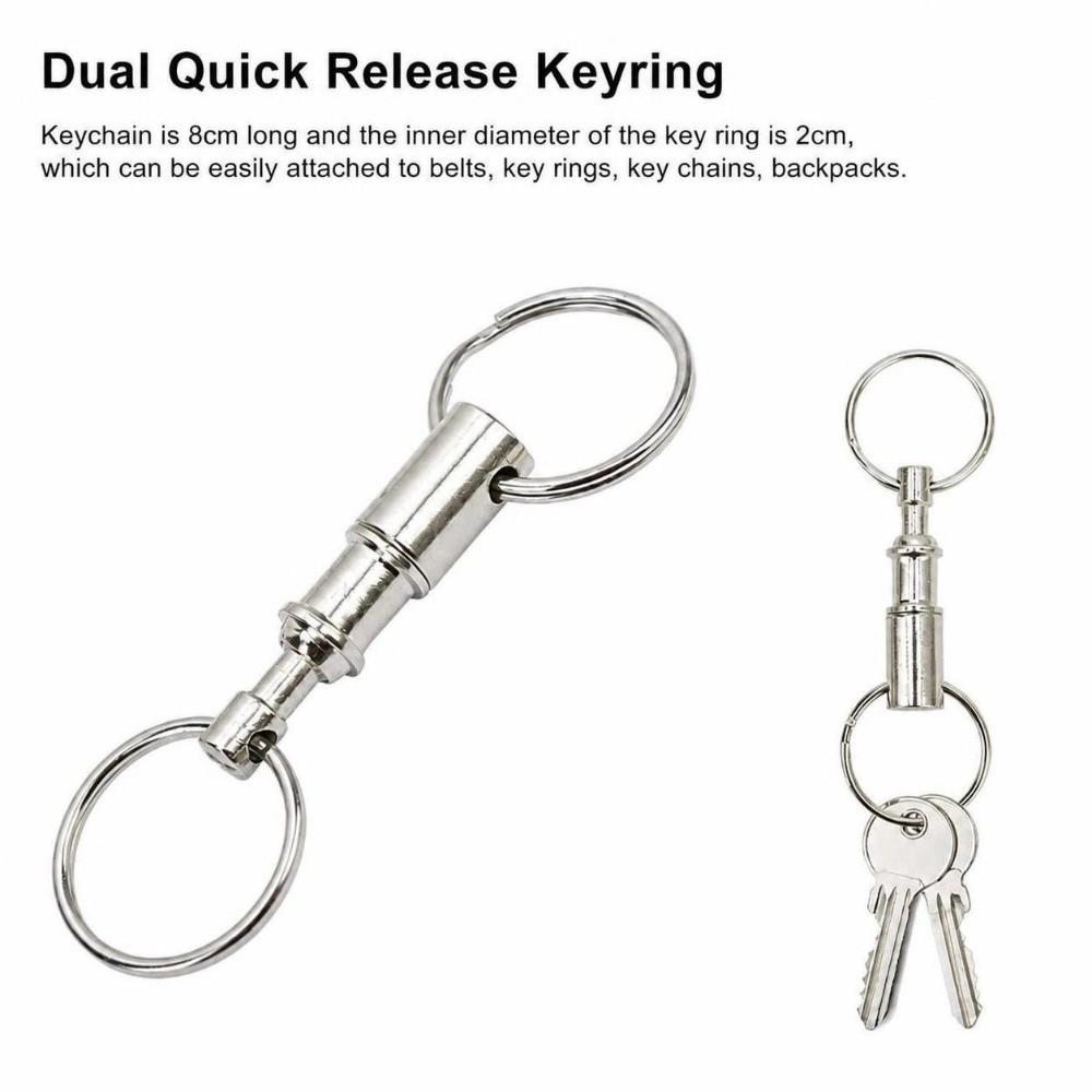 10 Pack Zinc Alloy Detachable Key Ring Silver Pull-Apart Key Chain Holder  Bags