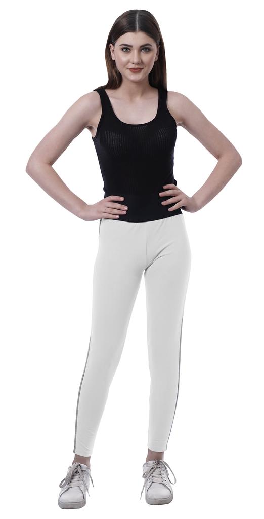 Moomaya High Waist Leggings For Women Side Strips Soft Workout Yoga Pants