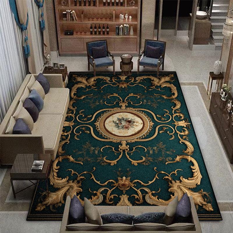 Retro American Style Carpet for Living Room Large Area Decoration Sofa Coffee Table Rugs Home Bedroom Non-slip Lounge Floor Mat