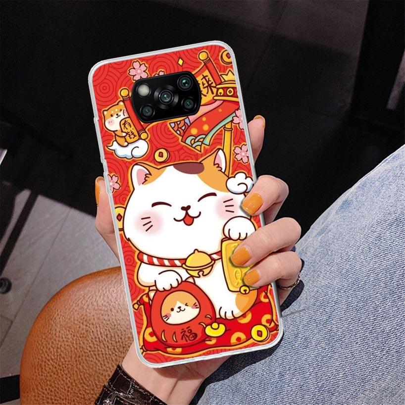 

Lucky Cat Maneki Neko Japanese Phnoe Case for Xiaomi Poco X5 X6 X7 Pro X4 Gt F7 Ultra M8 M7 Redmi 15C 15 13C 13 12C 12 Unique Co Xiaomi Poco F7