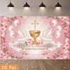 2D First Holy Communion Celebration Background, Chalice & Dove