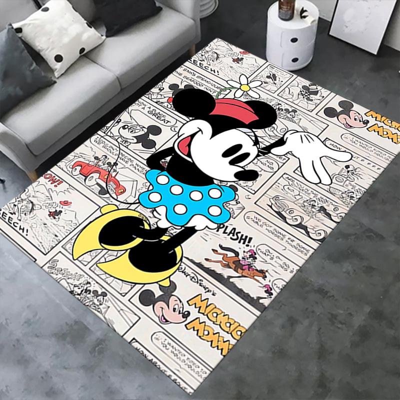Office Rug Minnie Mouse, comic strip theme 3D Printed Anti-Slip Rug-Machine Washable for Living Room