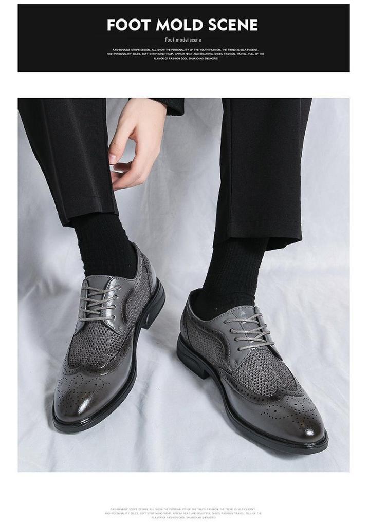 Atmungsaktive Herren-Leder-Sandalen mit Lochmuster (Brogue-Stil) - Sommertrend 2024