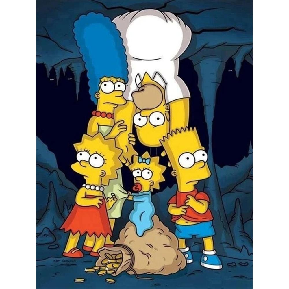 

Fun and Fun 5D Diamond Painting of The Simpsons A Handmade DIY Gift for Home Living Room Bedroom Entryway Bar or Cafe Art Round 20x30cm