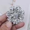 1pcs High-grade Black White Champagne Rhinestone Flower Buttons Fur Mink Coat Collar Decorative Buttons 50mm
