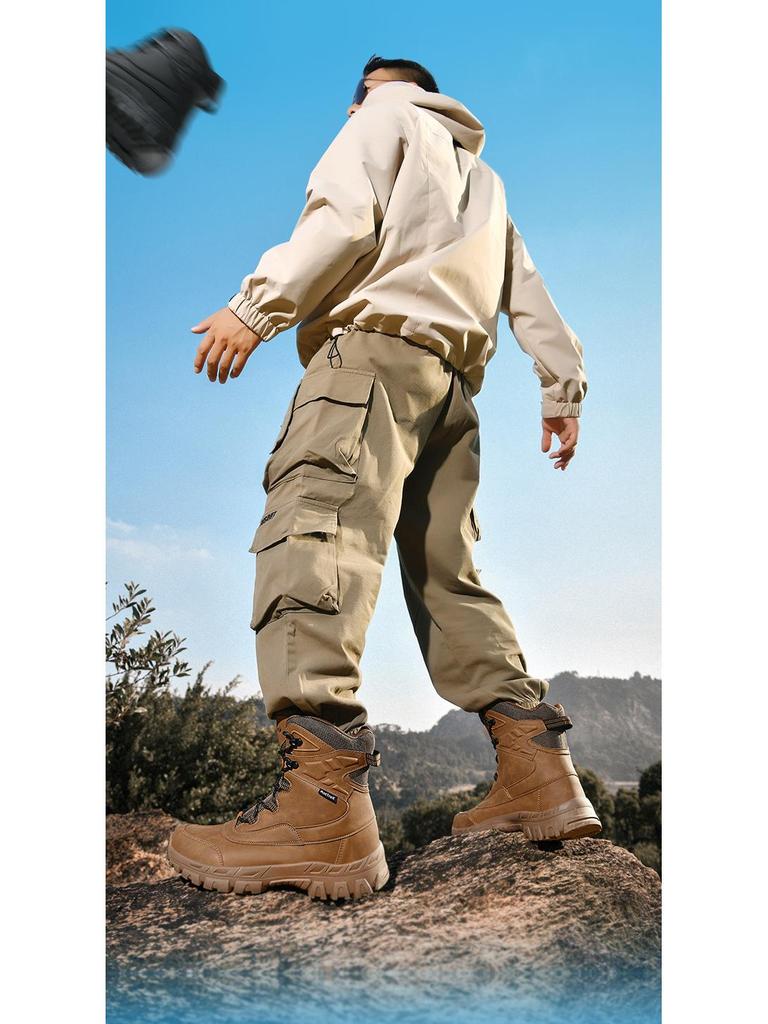 Men's Large Combat Boots - Multi-Terrain, Anti-Collision Desert Outdoor Tactical Footwear