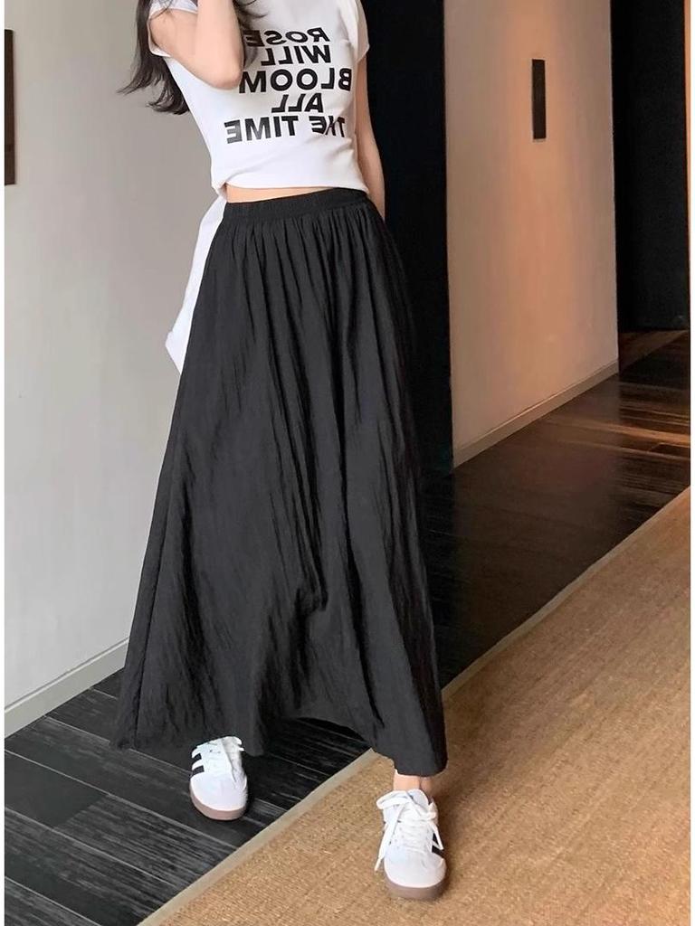 Yamamoto High-Waisted Pleated Long Skirt - Slimming Japanese Casual Summer Style