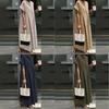 Cotton Linen Casual Long Dress With Round Neck And Short Sleeves For Summer Wear
