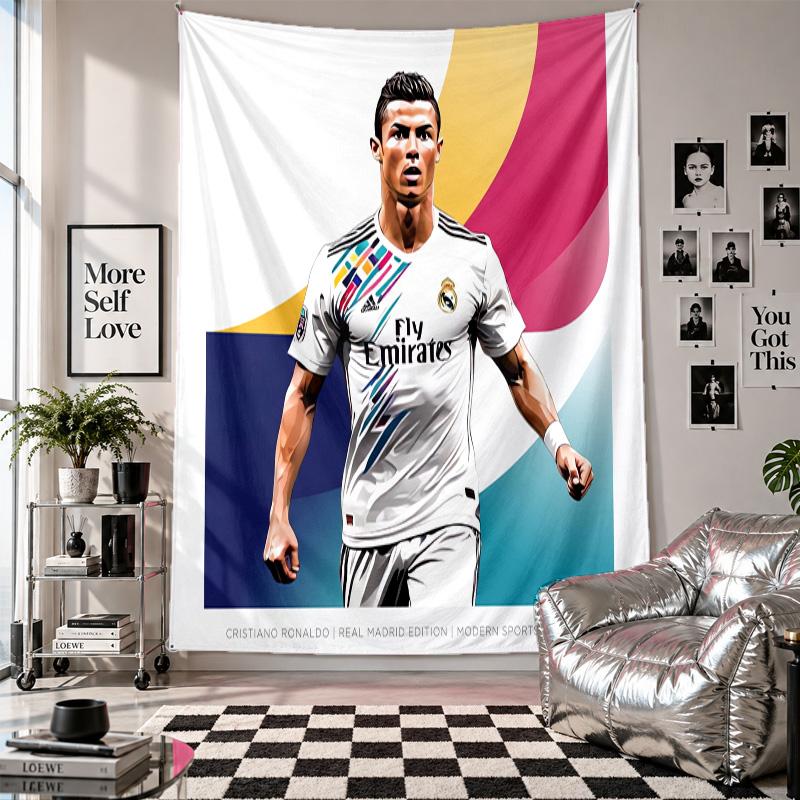 Cristiano Ronaldo Wall Tapestry Home Decor Wall Hanging Cloth for Bedroom Living Room Background