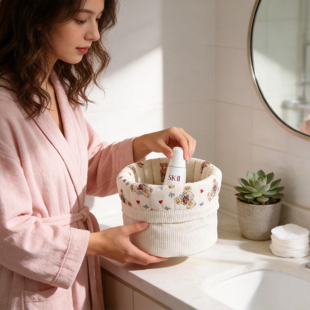 Basic Makeup Organizer With Cotton Material For Travel And Home Use
