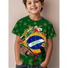 Summer New Boys Rainforest Animal Football Print Sports Short Sleeve T-Shirt Street Harajuku Style Children's Clothing Boys Tops