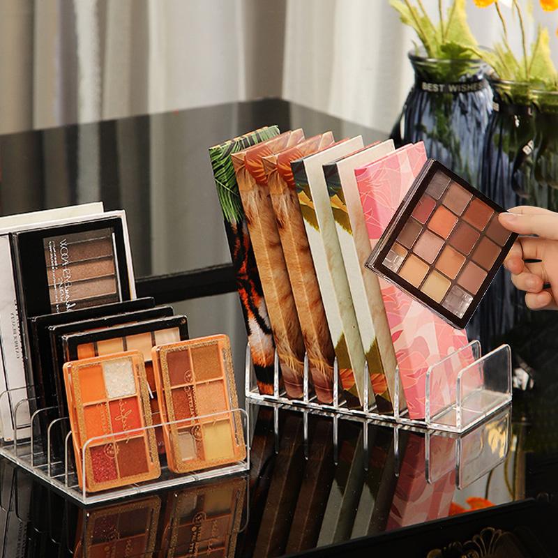 2PCS 7-Compartment Makeup Organizer Desktop Eye Shadow Palette Display Box Makeup Blush Cosmetics Shelf Make Up Tools Storage Holder