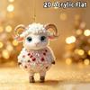 2D Flat Goat Car Rearview Mirror Hanging Ornament Acrylic Pendant Christmas Tree Decoration Bag Charms