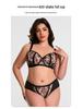European & American Plus Size Mesh Lingerie Set: Anti-Sagging, Large Cup for Women