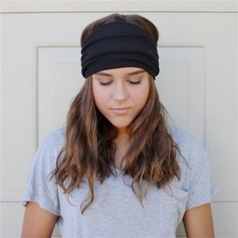 Fashion Sexy Women's Yoga Sports Wide Hairband Elastic Boho Wristband Girls Running Gym Headwrap