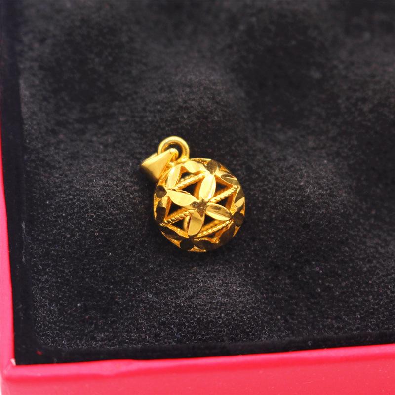 Halskette mit Wassertropfen- und Herzblumenanhänger aus vergoldetem Messing für Damen