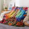 1PC Patchwork art Print FlAannel Blanket, High quality Comfortable for All Seasons, Home Decor, Warmth and Comfort
