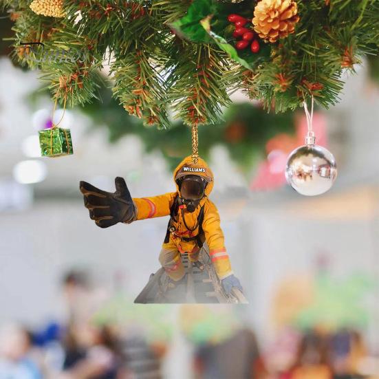Vánoční stromeček Hasič ozdoba se šňůrkou Široce používané auto Zpětné zrcátko Hasič přívěsek závěsná dekorace