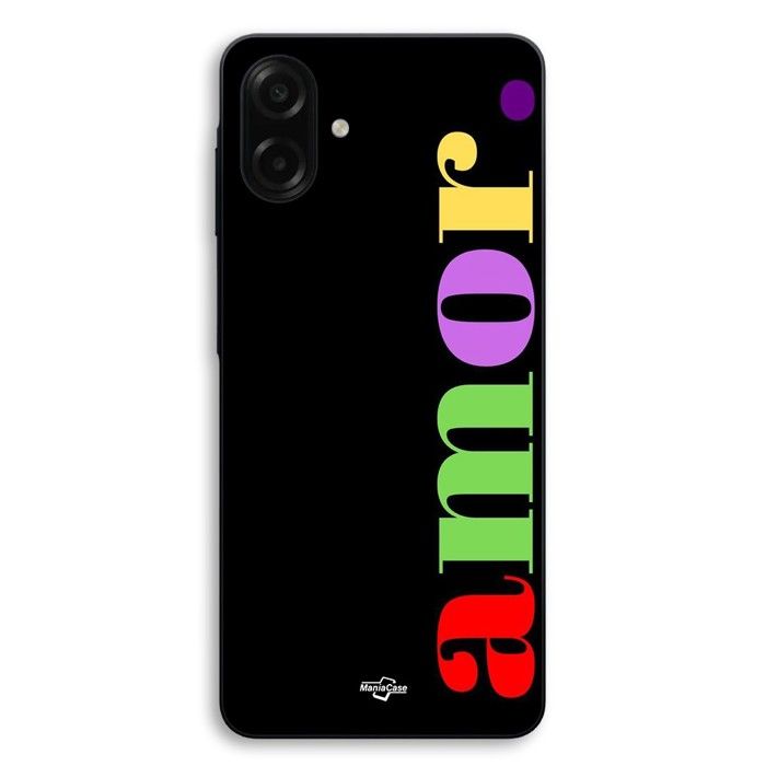 Hülle Für Samsung Galaxy A08 Amor farbig Maniacase schwarz