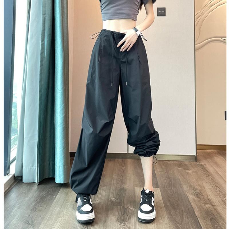 Pantaloni Casual Largi Solizi la Modă Femei Streetwear Subțiri cu Talie Înaltă Pantaloni cu Picior Larg Doamnă de Birou Drepți Harlan Pantaloni Sport Femei 24273