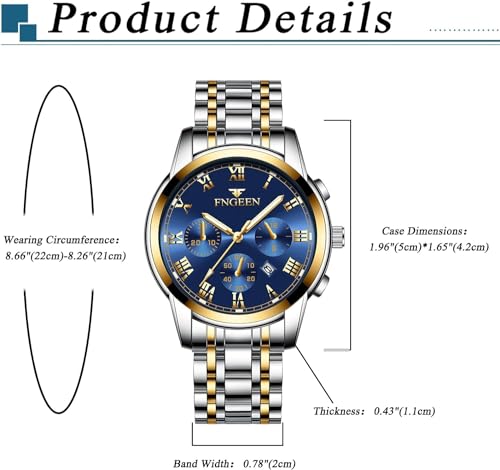 Couple's Stainless Steel Watches with 3ATM Water Resistance: Diamonds, Luminous Display, Analog Display, Calendar, Stylish Quartz Watches for Men and