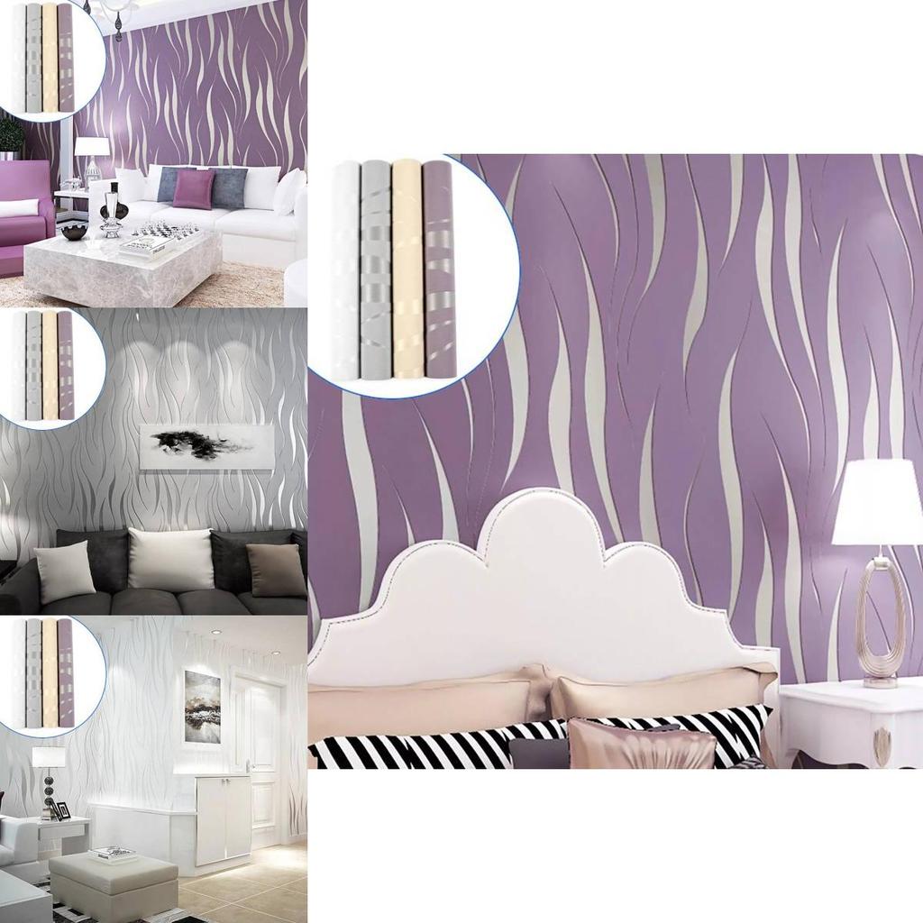 Modern Stylish Gray Wave Stripe Wallpaper For Living Room And Tv Background Decor