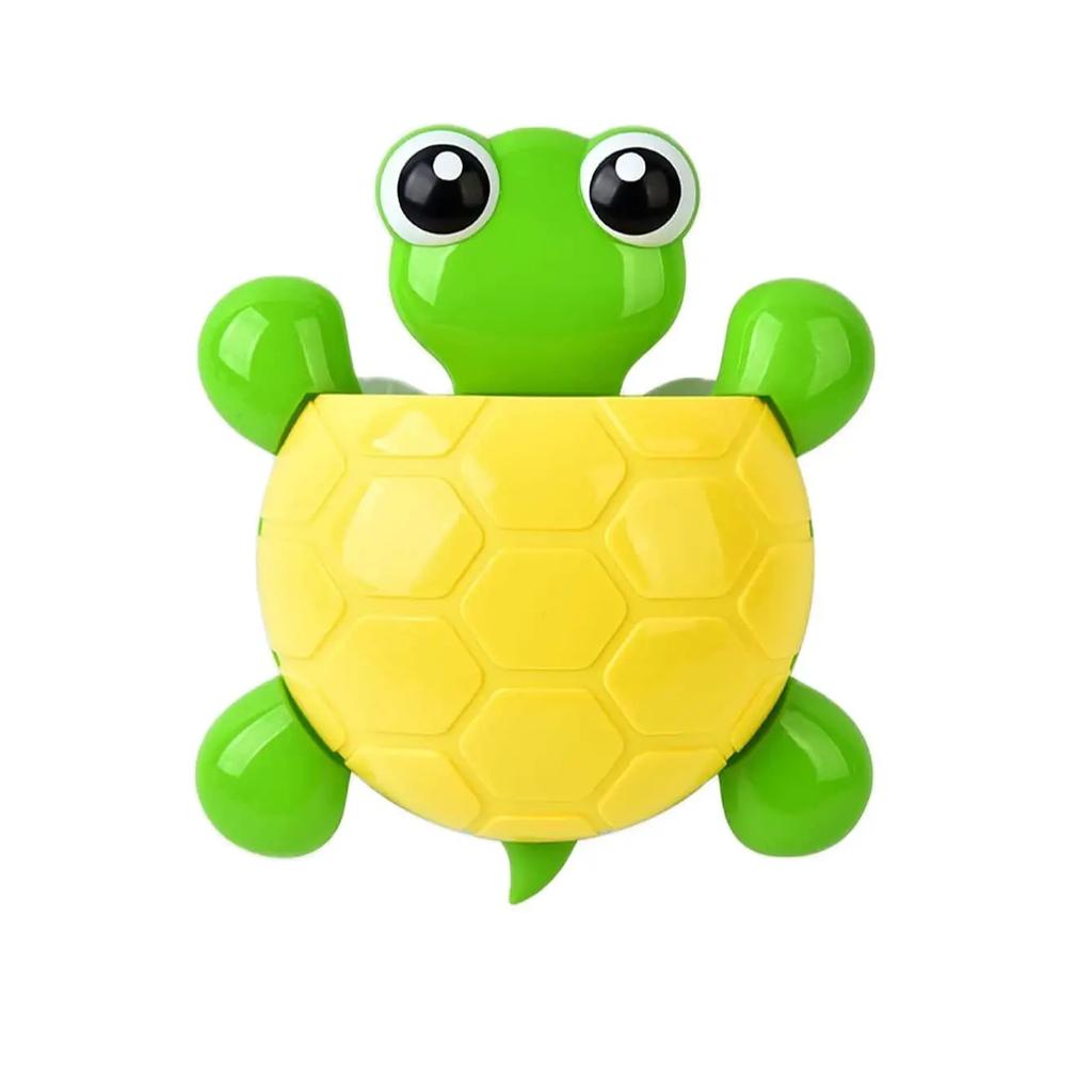 1 Stück – Niedlicher Schildkröten-Zahnbürstenhalter, wandmontierter perforierter Badezimmer-Abtropfständer, Badezimmerzubehör