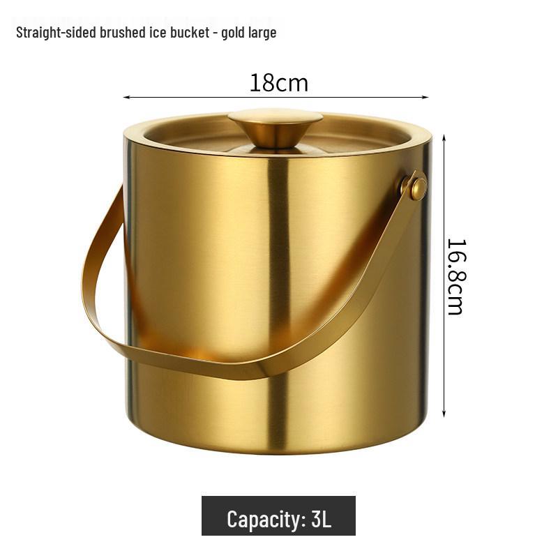 Double Layer Stainless Steel Ice Bucket for Wine & Beer