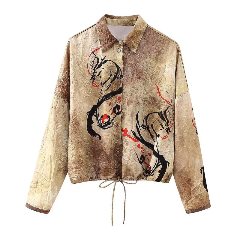 

Fashion Style 2024 Spring New Arrival Women s Clothing Print Ruched Shirt High Waist Skirt 2397011 330 Shirt L