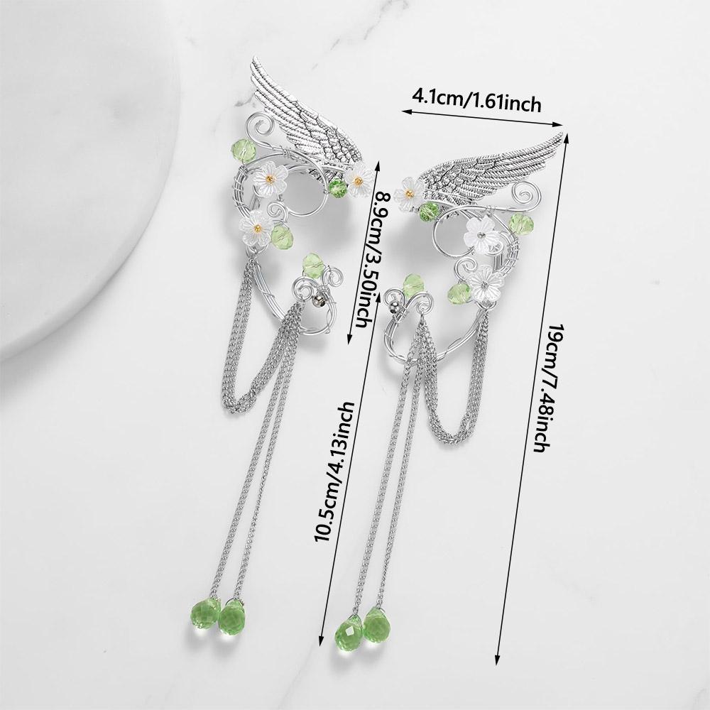 Angel Wings Fairy Earrings for Women Non-Piercing Earrings  for Halloween Christmas Wedding Party
