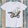 Seagull On Bike Bird Fries Cycle Parody Meme Funny Unisex Gift Tee T Shirt Casual Fashion Loose Harajuku Short Sleeve Streetwear