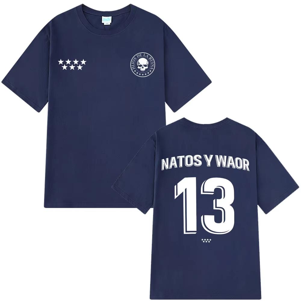 Rapper NATOS WAOR 13 T Shirt Fashion Hip Hop Vintage T Shirt Mens Women Clothing Cotton Summer Oversized Tshirt Streetwear Top