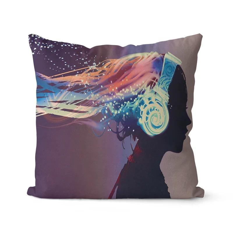 Color Intrigue Dragon Boat Balloon Printed Soft Square Pillowslip Polyester Cushion Cover Pillowcase Living Room Home Decor